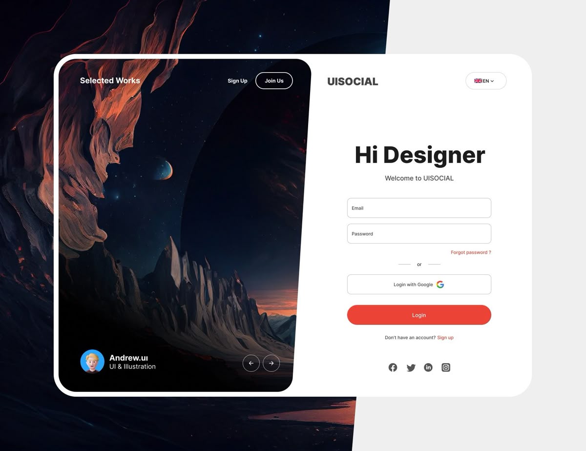 UI Design mockup